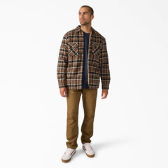 Water Repellent Fleece-Lined Flannel Shirt Jacket