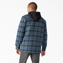 Water Repellent Flannel Hooded Shirt Jacket